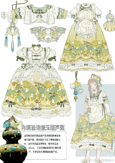 lolita裙子设计
画师:刘大狸子-爱画裙子