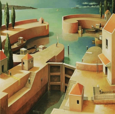 荷兰超现实主义画家Michiel Schrijver说自己是在画纸上“旅游”的人，每一幅画都是他内心停靠过的站点。