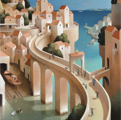 荷兰超现实主义画家Michiel Schrijver说自己是在画纸上“旅游”的人，每一幅画都是他内心停靠过的站点。