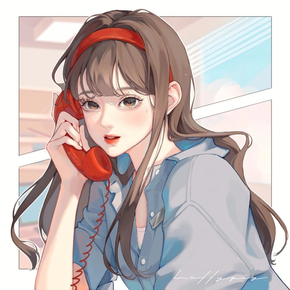 少女 插画 头像