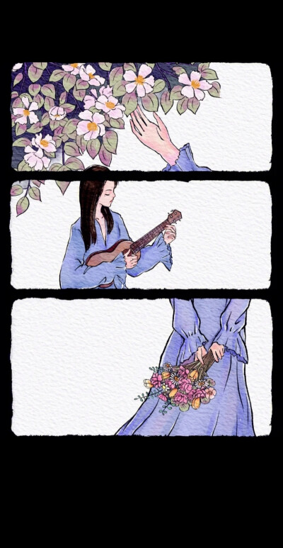 唯美 清新 插画