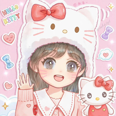 三丽鸥毛绒小帽子，甜蜜可爱闺蜜头像
画师:秋海一