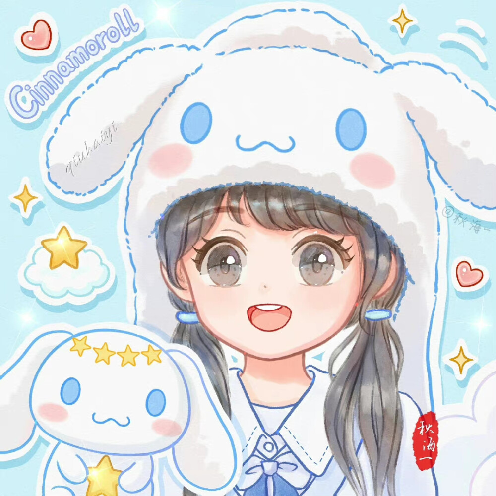 三丽鸥毛绒小帽子，甜蜜可爱闺蜜头像
画师:秋海一