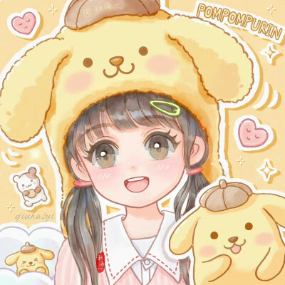 三丽鸥毛绒小帽子，甜蜜可爱闺蜜头像
画师:秋海一