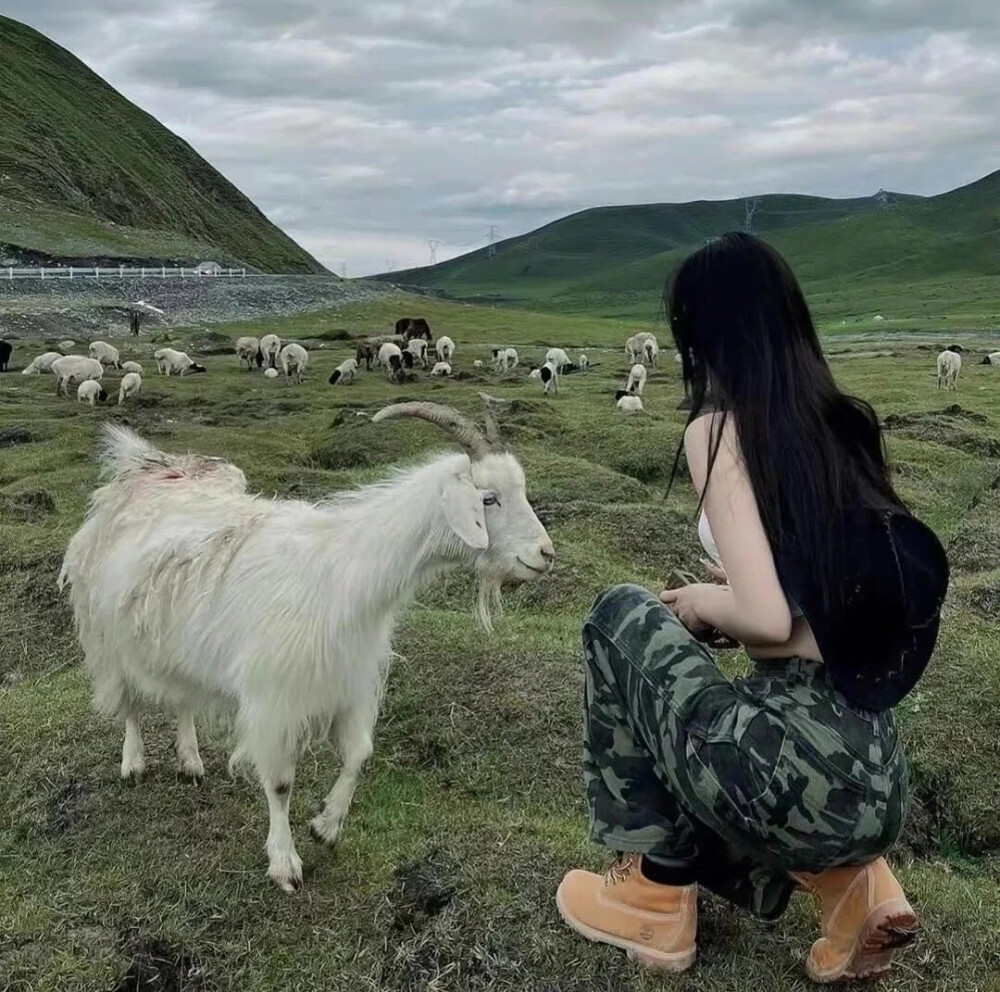 沙滩风景女头像