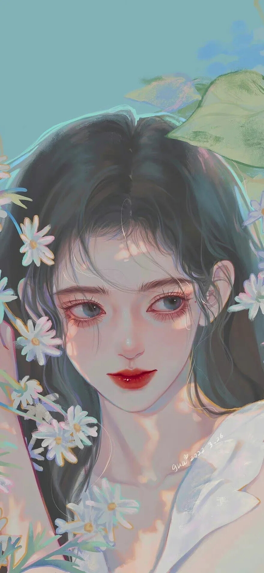 唯美 清新 插画 少女