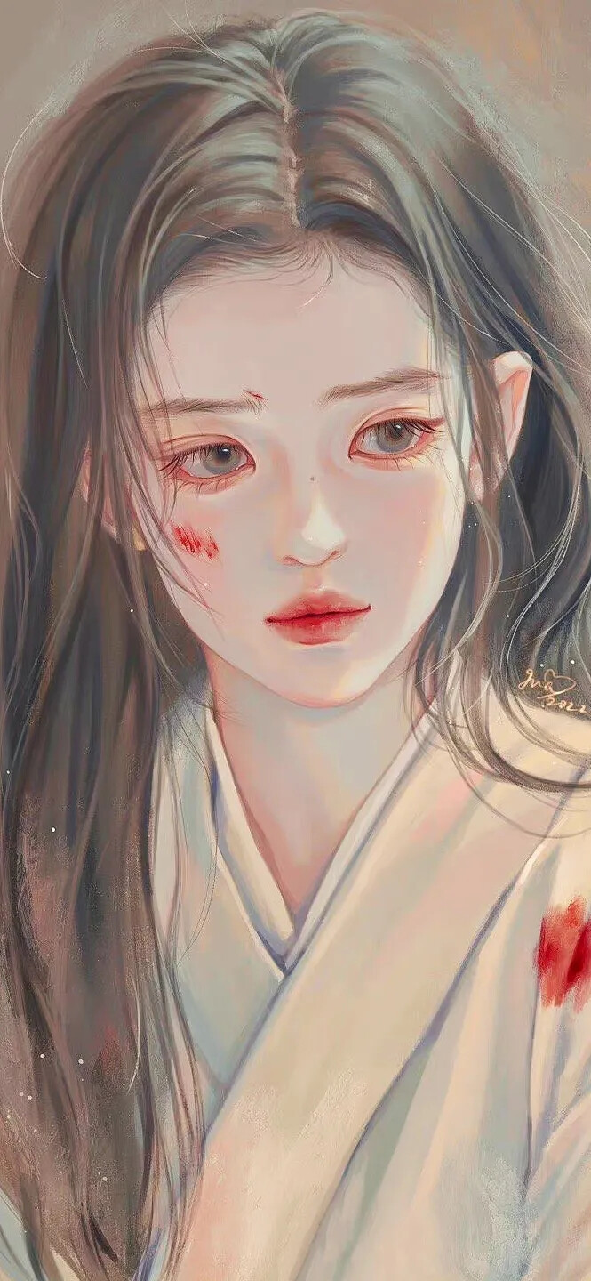 唯美 清新 插画 少女