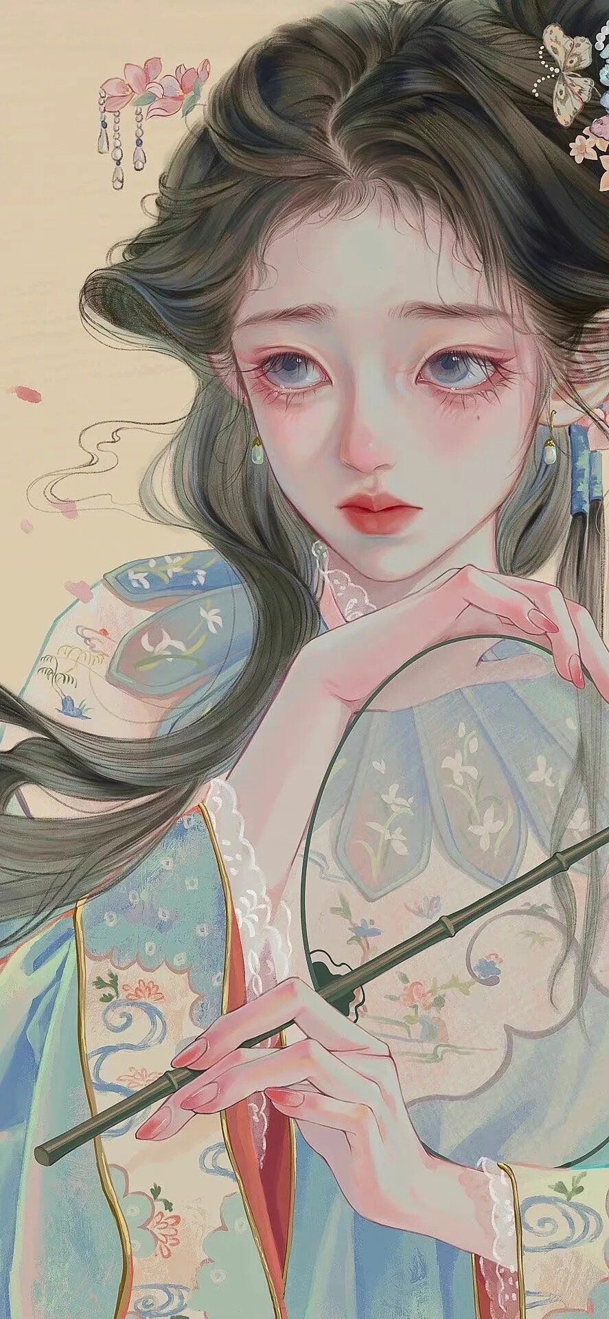 唯美 清新 插画 少女