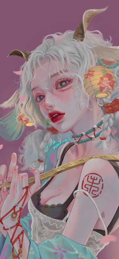 唯美 清新 插画 少女