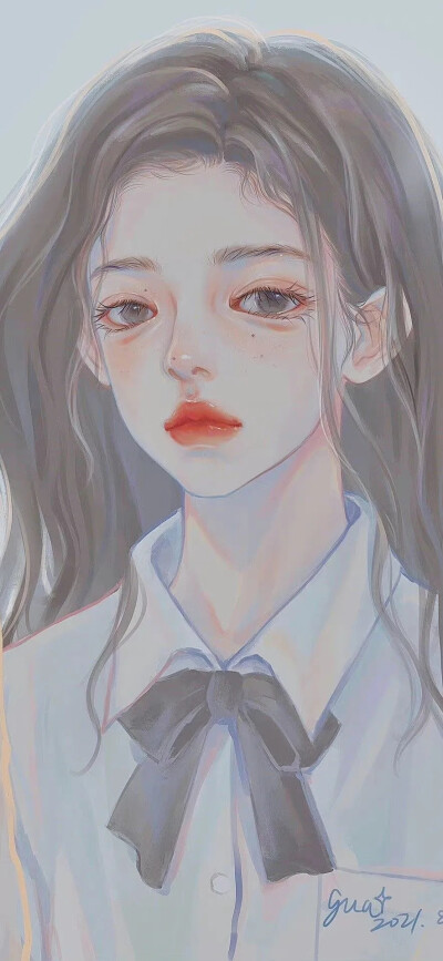 唯美 清新 插画 少女