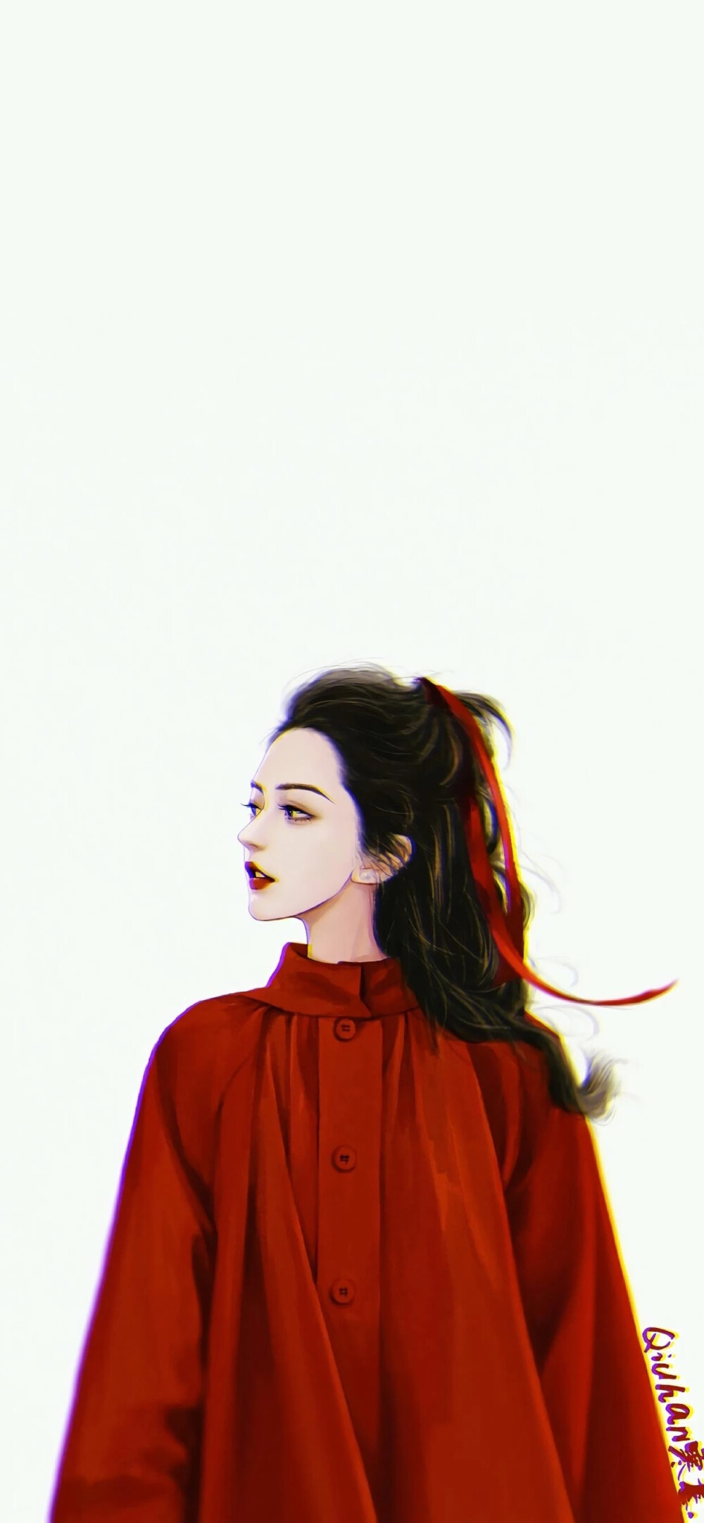 唯美 清新 插画 少女