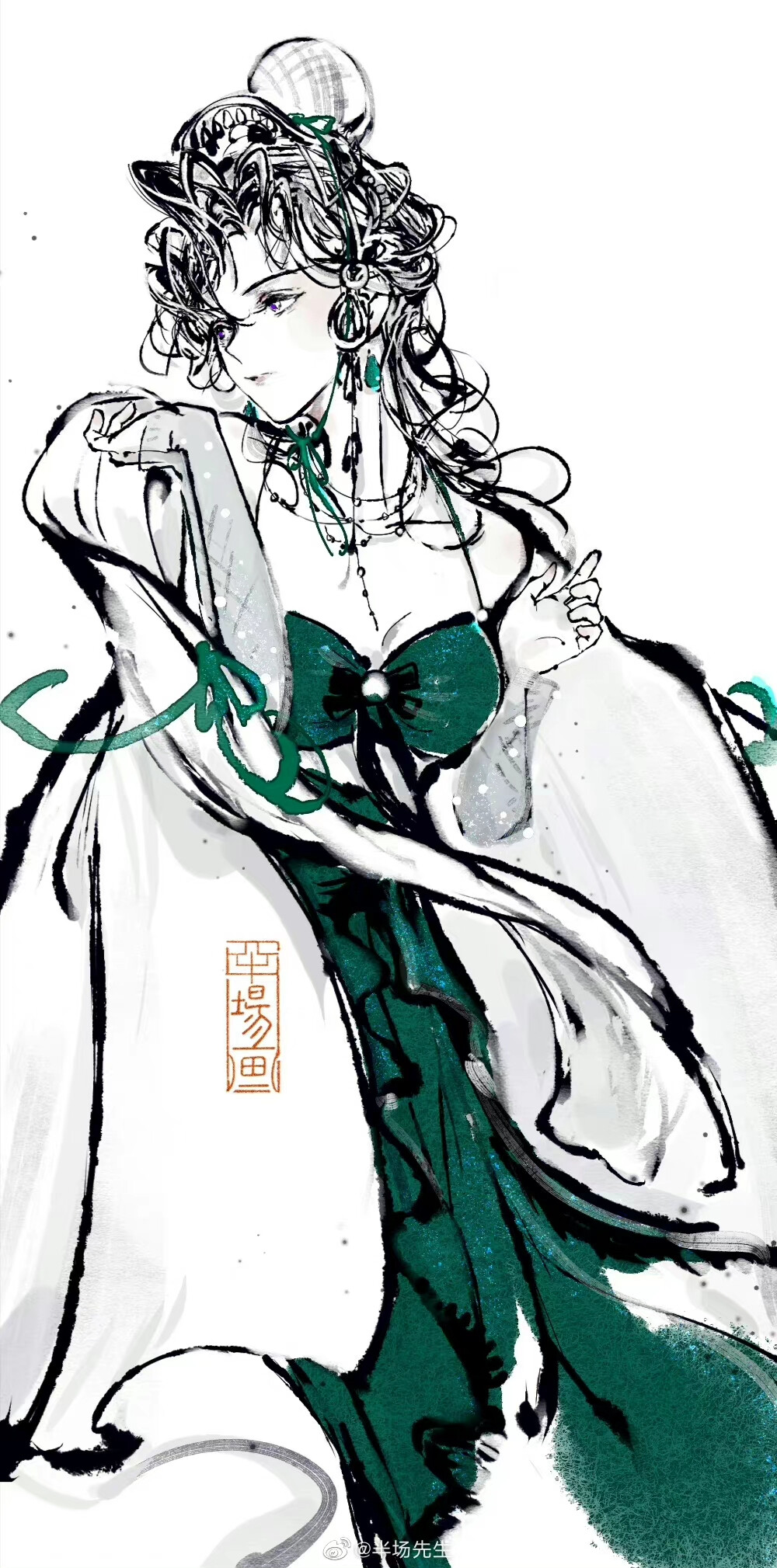 【#画师作品欣赏#】微博画师：半场先生
名侦探柯南#毛利兰#绘画学习[超话]##绘画[超话]##插画[超话]##每日插画推送[超话]# ​​​