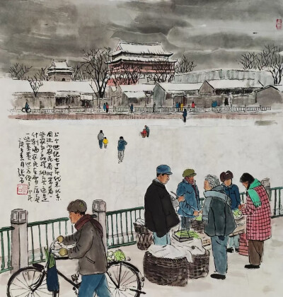 张儒刚国画胡同作品，张儒刚，号晶石、张石，1949年生于北京。自幼受家庭熏陶喜好书画，少年时在北京市少年宫国画组学习，及长自习山水、花鸟，曾问业于崔子范、张立辰等名家。在画风上追求吴昌硕、齐白石等大师风格…