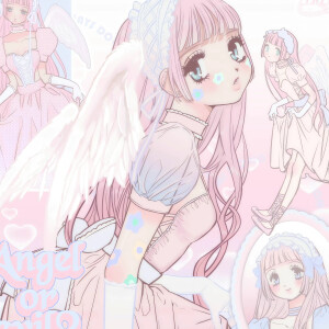温柔甜酷小天使少女心粉色壁纸画师ins:d… - 高清图片,堆糖,美图壁纸