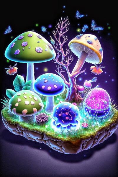 梦幻水晶七彩蘑菇
