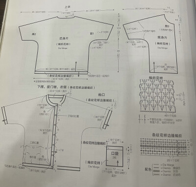 分享一款套装的编织图解给大家，这款衣服时尚潮流设计，款式新颖好看，出门在外回头率的保证哦！