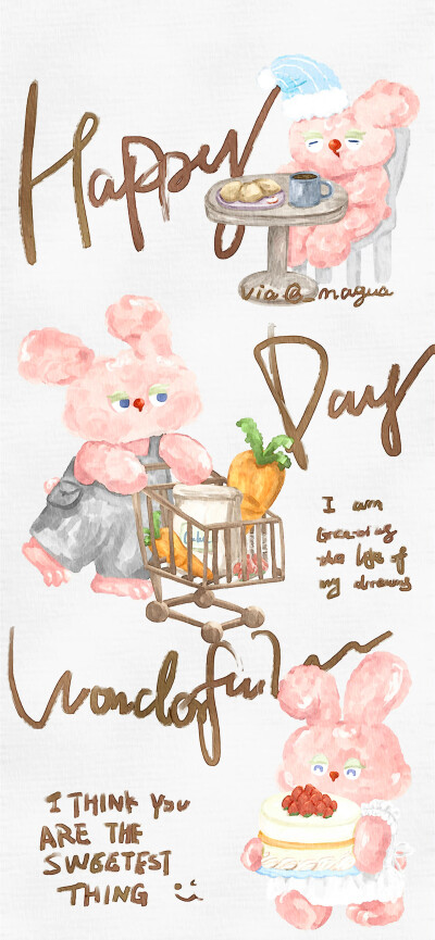 油画风 小动物 壁纸
画师： _magua 