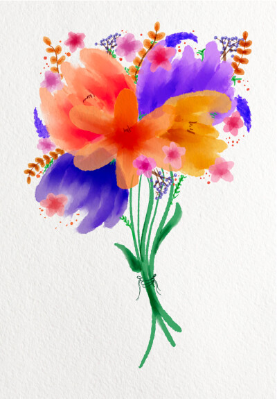 《水粉花束》