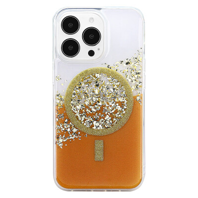 VIETAO金银磁吸圈闪粉滴胶手机壳