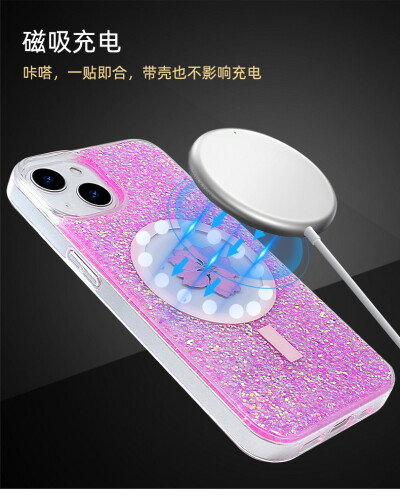 VIETAO干花/闪粉滴胶磁吸手机壳