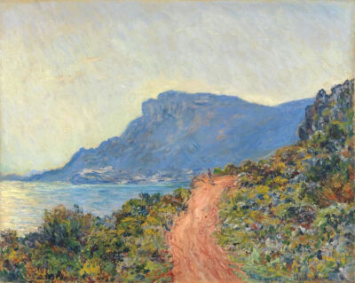 克劳德·莫奈《摩纳哥的滨海大道》（La Corniche bij Monaco），布面油画，75×94cm，1884年