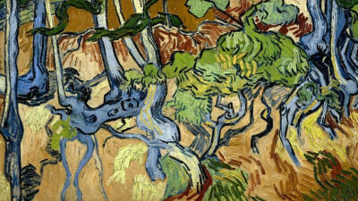 文森特·梵·高（Vincent van Gogh）《Tree Roots》，布面油画，1890年