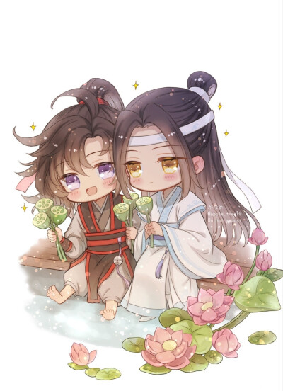 魔道祖师 Q版 蓝忘机魏无羡（画师不详）