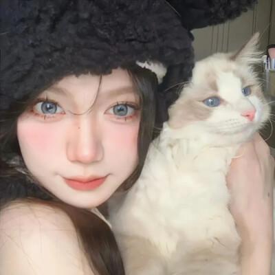 抱猫女头