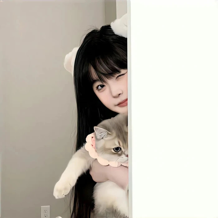 抱猫女头