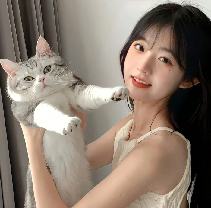 抱猫女头