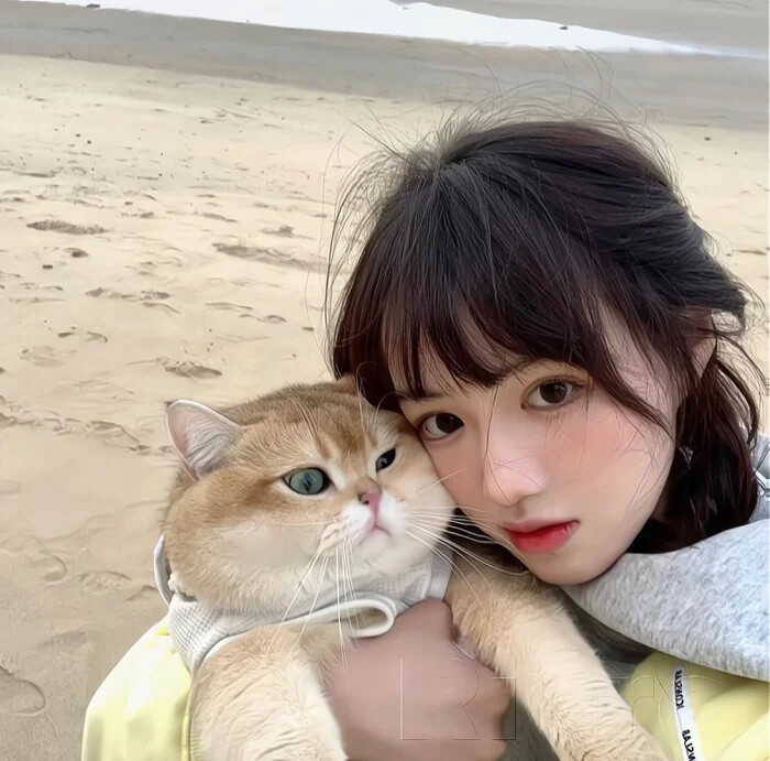 抱猫女头