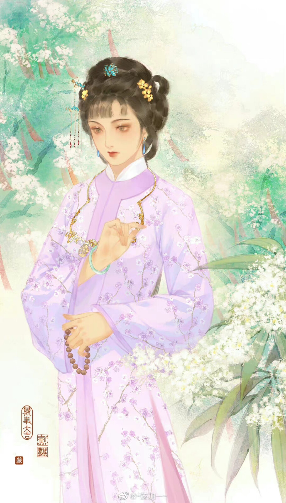 古风美人
画师：-懿加一- ​