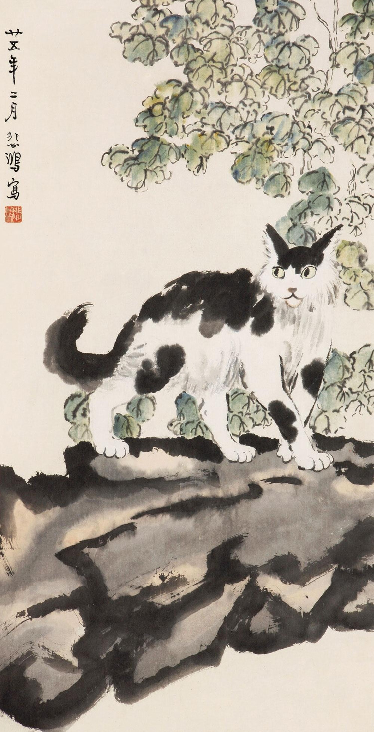 徐悲鸿画的猫咪