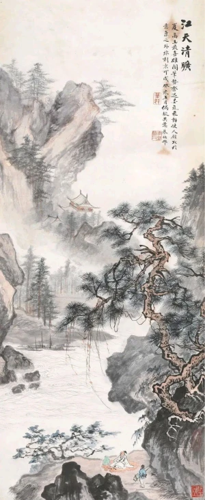 朱梅邨 山水圖 看看大师朱梅邨的山水作品！