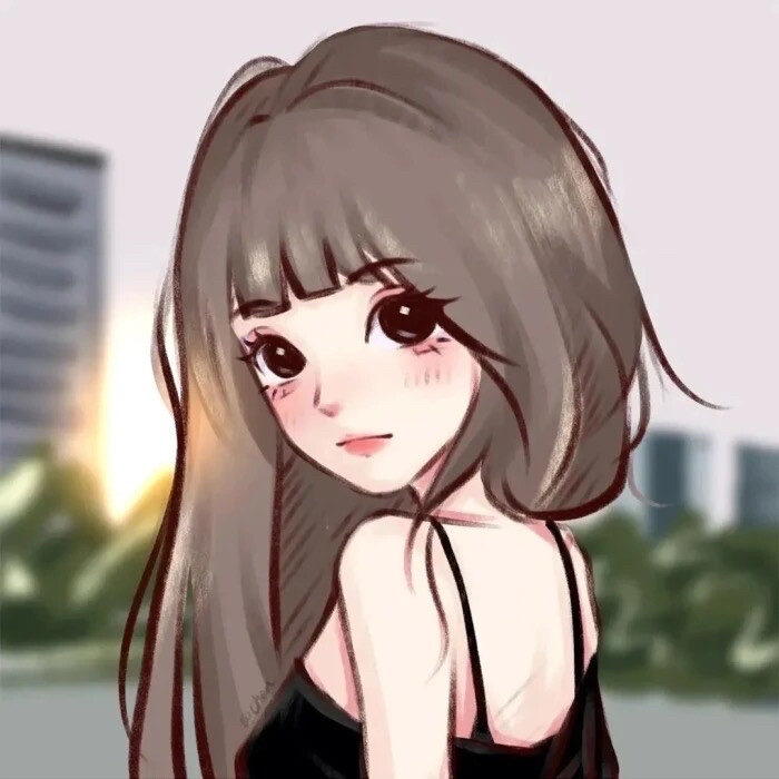 手绘闺蜜女生动漫头像系列