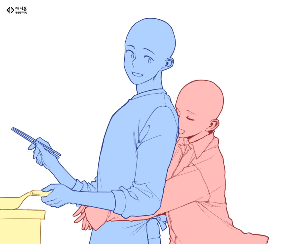 绘画素材 双人模板 动作参考
【#绘画素材#】一组cp互动动作参考
（画师：송도 애니온 강좌봇 twi：anion_art）
#绘画参考##绘画学习##画画##绘画#
