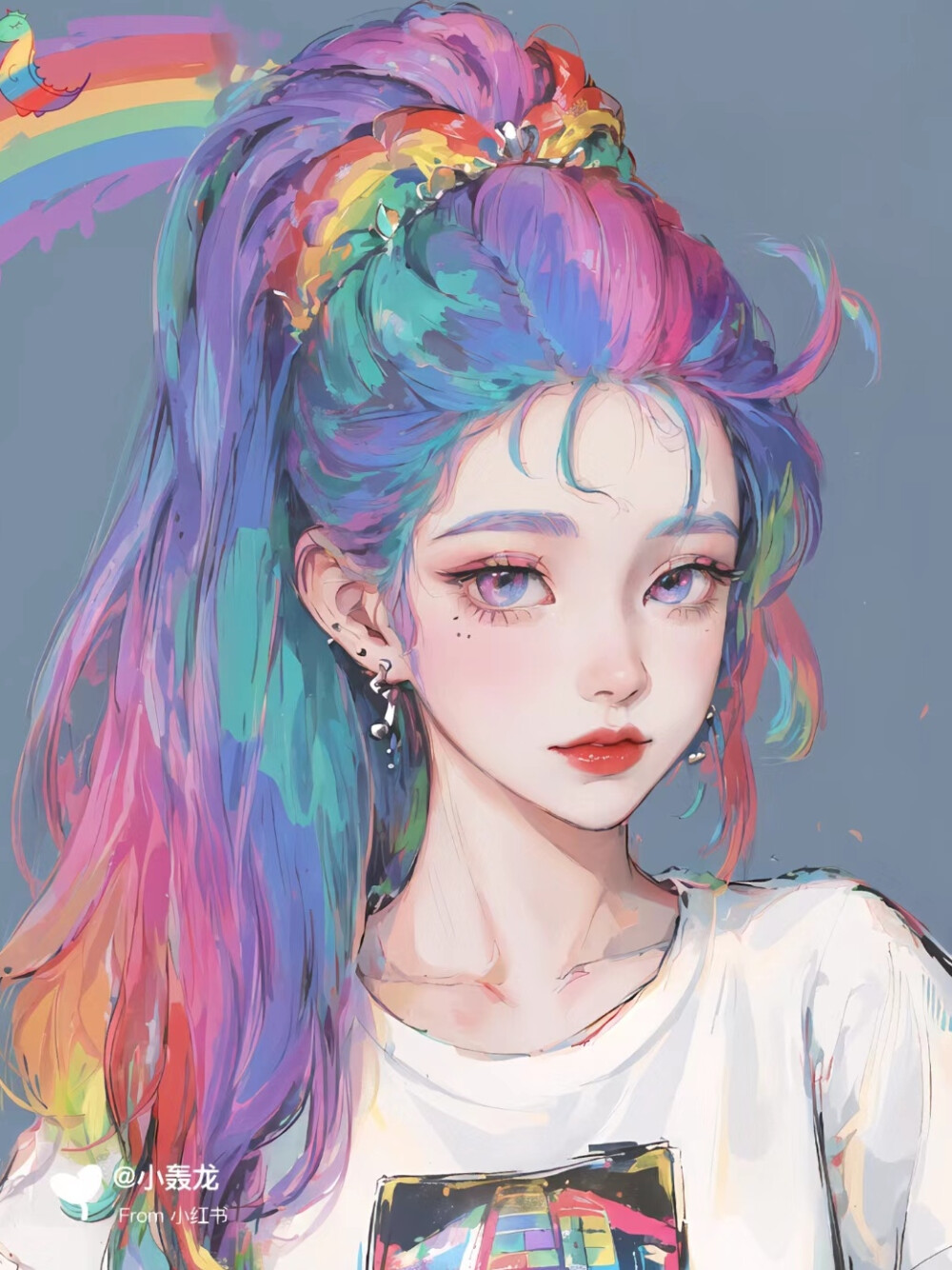 元气少女#插画头像#五彩缤纷