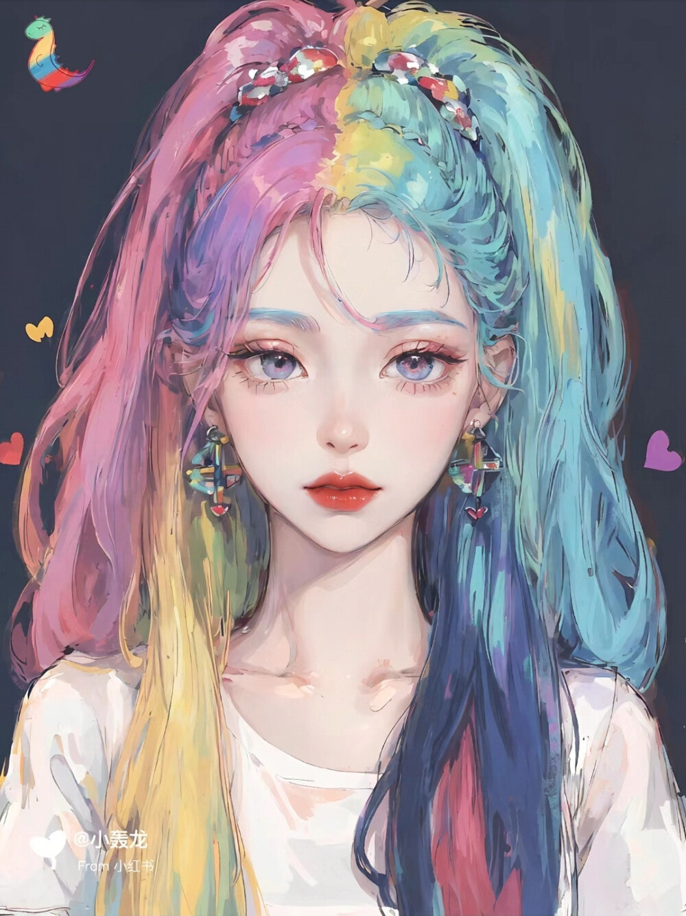 元气少女#插画头像#五彩缤纷