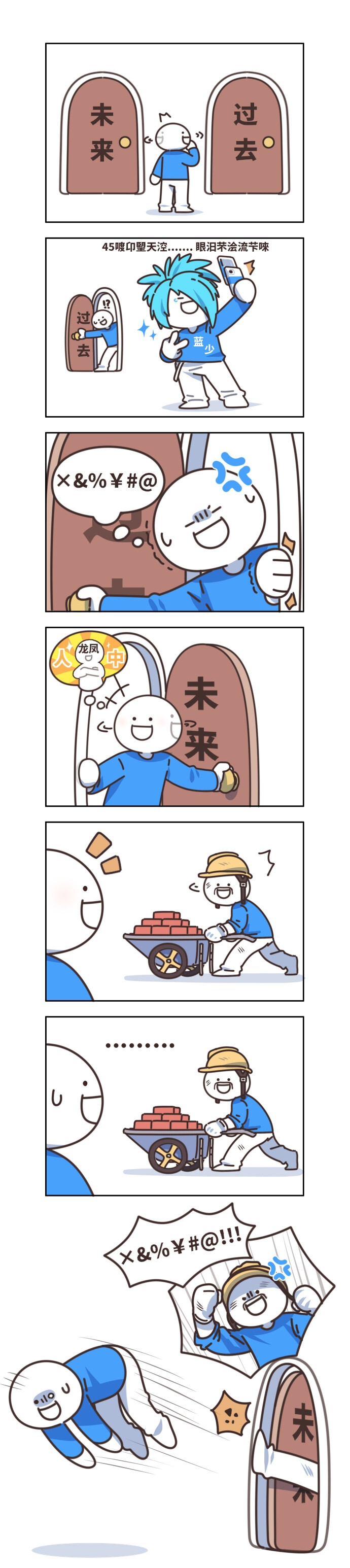 过去现在未来三张漫画图片