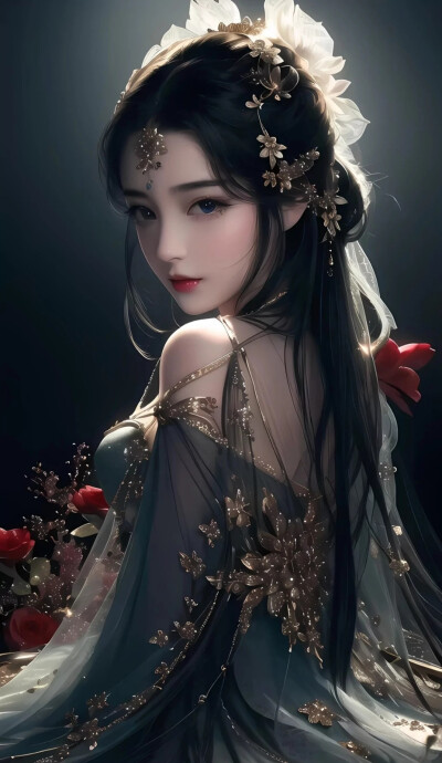 3D女 动漫 黑色（画师不详出处不详侵权删）