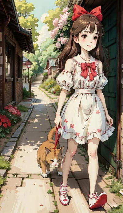 女孩与猫