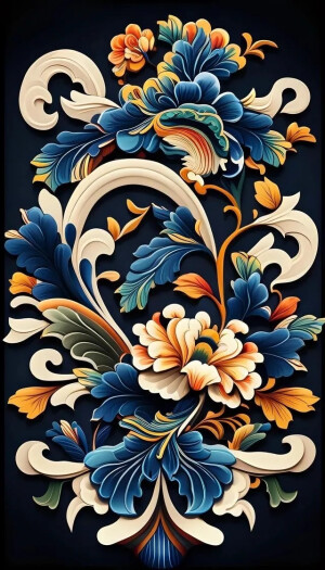 复古 中国风 国潮 壁纸 牡丹 图腾 纹样