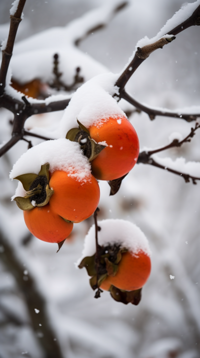 冬雪的柿子