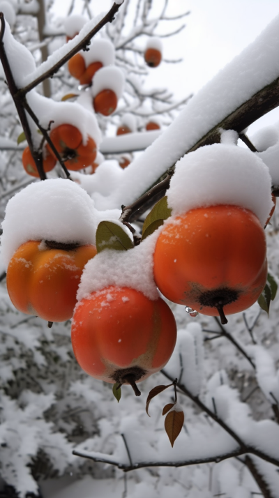 冬雪的柿子