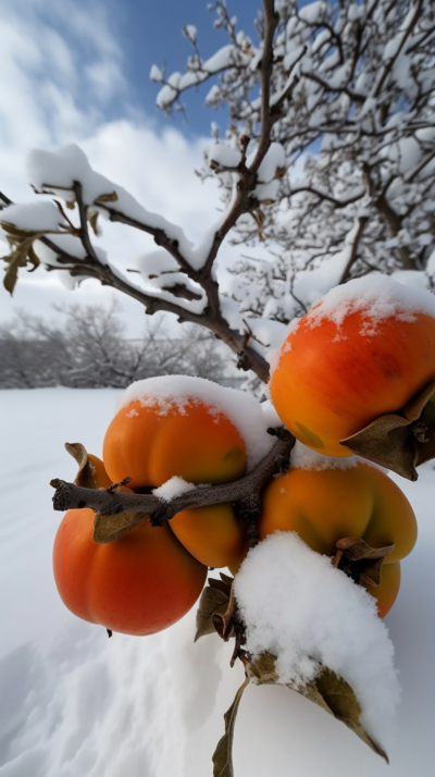 冬雪的柿子