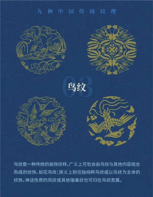 中国传统纹样，指的是由历代沿传下来的具有独特民族艺术风格的图案。主源于原始社会的彩陶图案，已有6000～7000年的历史。可分为原始社会图案、古典图案、民间和民俗图案、少数民族图案。