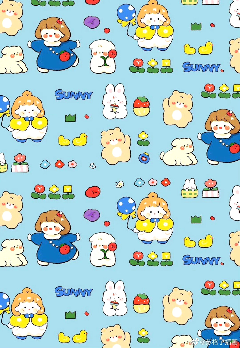 可爱的画，来自微博@苏格子插画 ​​​