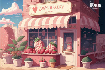 Eva的烘培店#美式甜品手帐素材
ins：evaa.illustrations