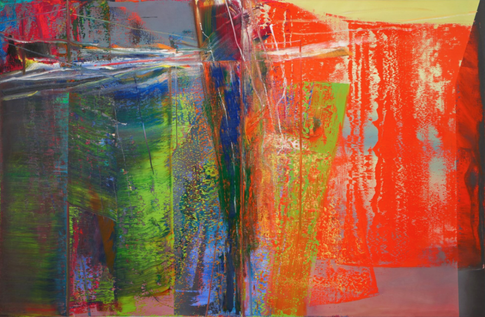 格哈德·里希特《Abstraktes Bild》，布面油画，260×400cm，1986年，成交价：3038.9万英镑，艺术家最贵作品。