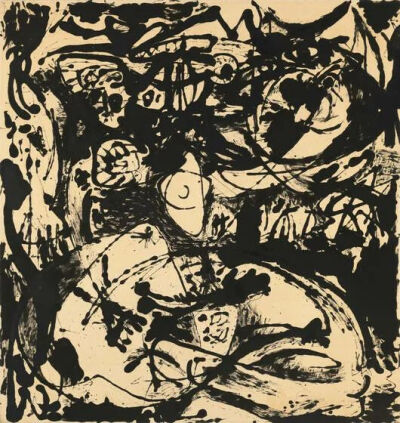 杰克逊·波洛克《Number 18》，墨水、画布，150.5×141.9cm，1951年